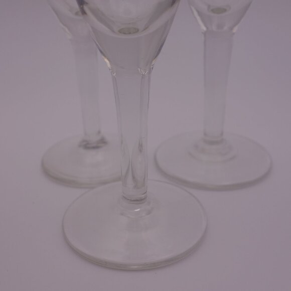 Set of Three(3) Small Delicate Flower Pattern Glasses with Stems - Picture 4 of 13